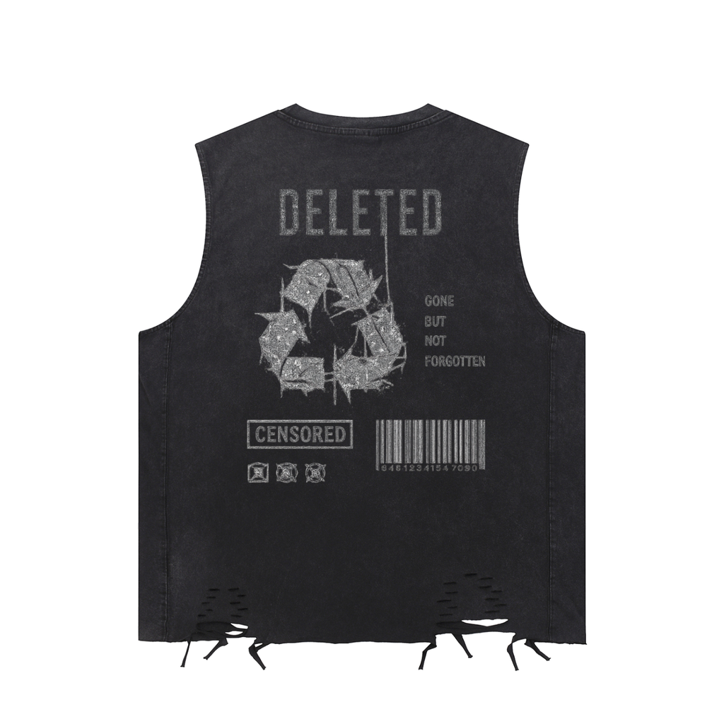 Snow Washed Raw-Hem Tank Top