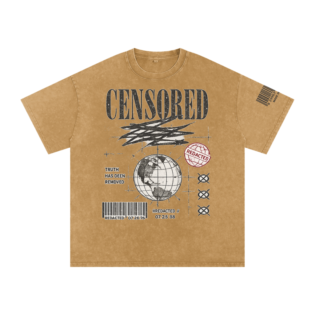 Snow Washed Oversized Cotton T-Shirt