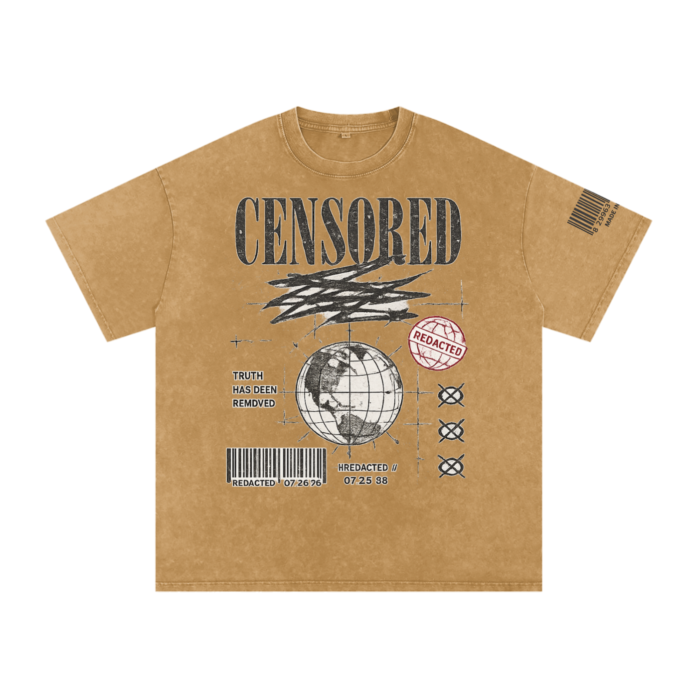 Snow Washed Oversized Cotton T-Shirt