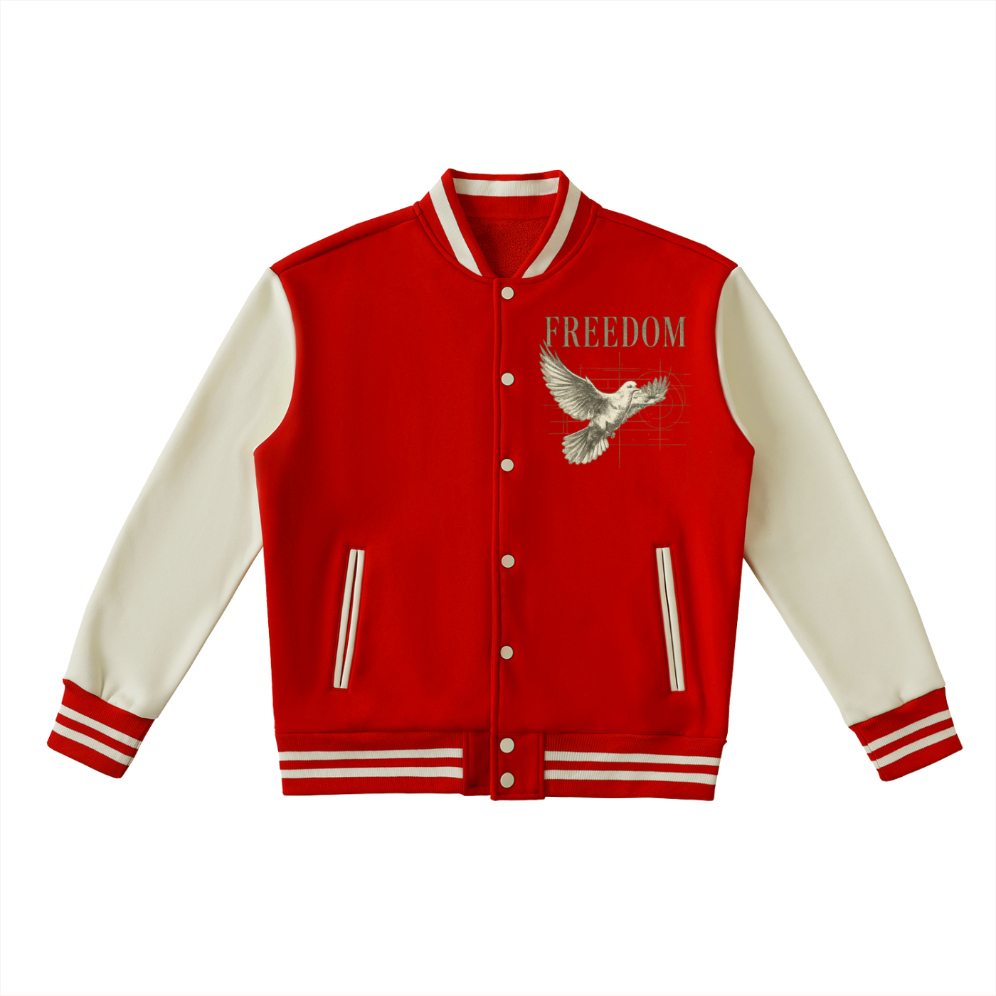 Two-Tone Fleeced Varsity Jacket
