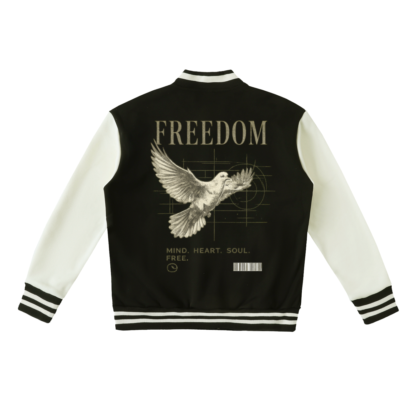 Two-Tone Fleeced Varsity Jacket