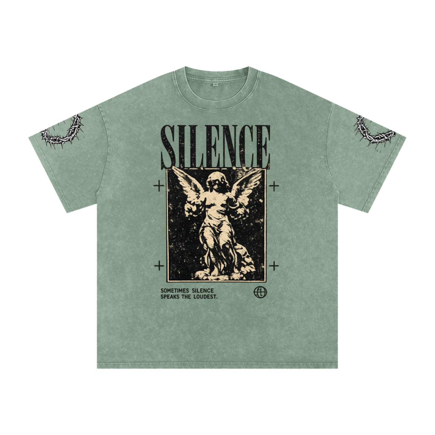 Snow Washed Oversized Cotton T-Shirt
