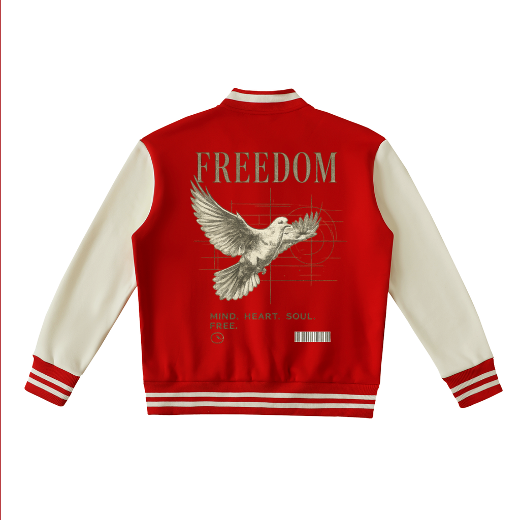 Two-Tone Fleeced Varsity Jacket