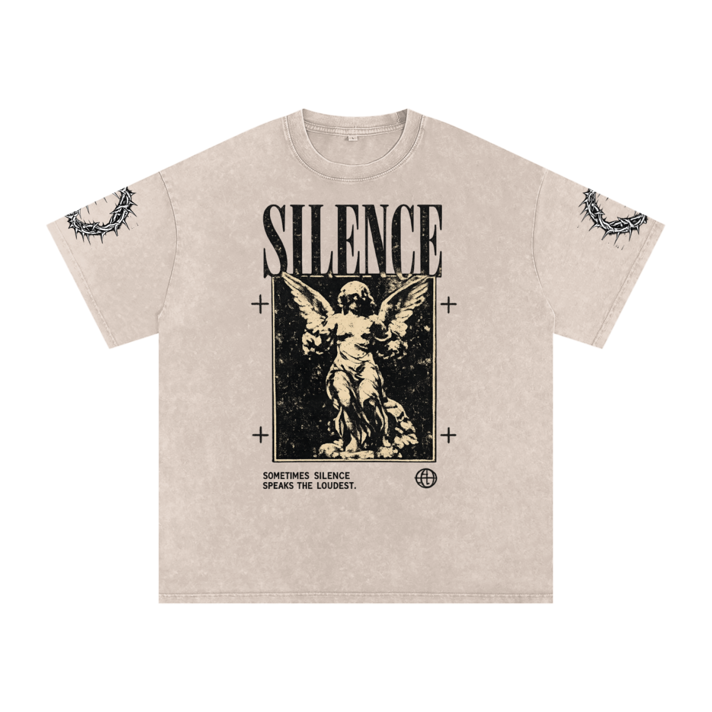 Snow Washed Oversized Cotton T-Shirt