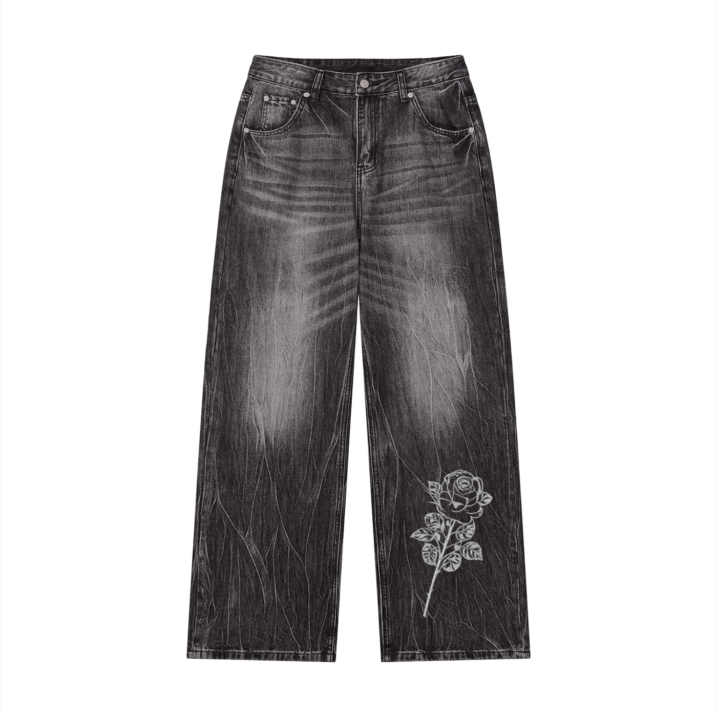 Men’s Vintage Wash Wide Leg Jeans
