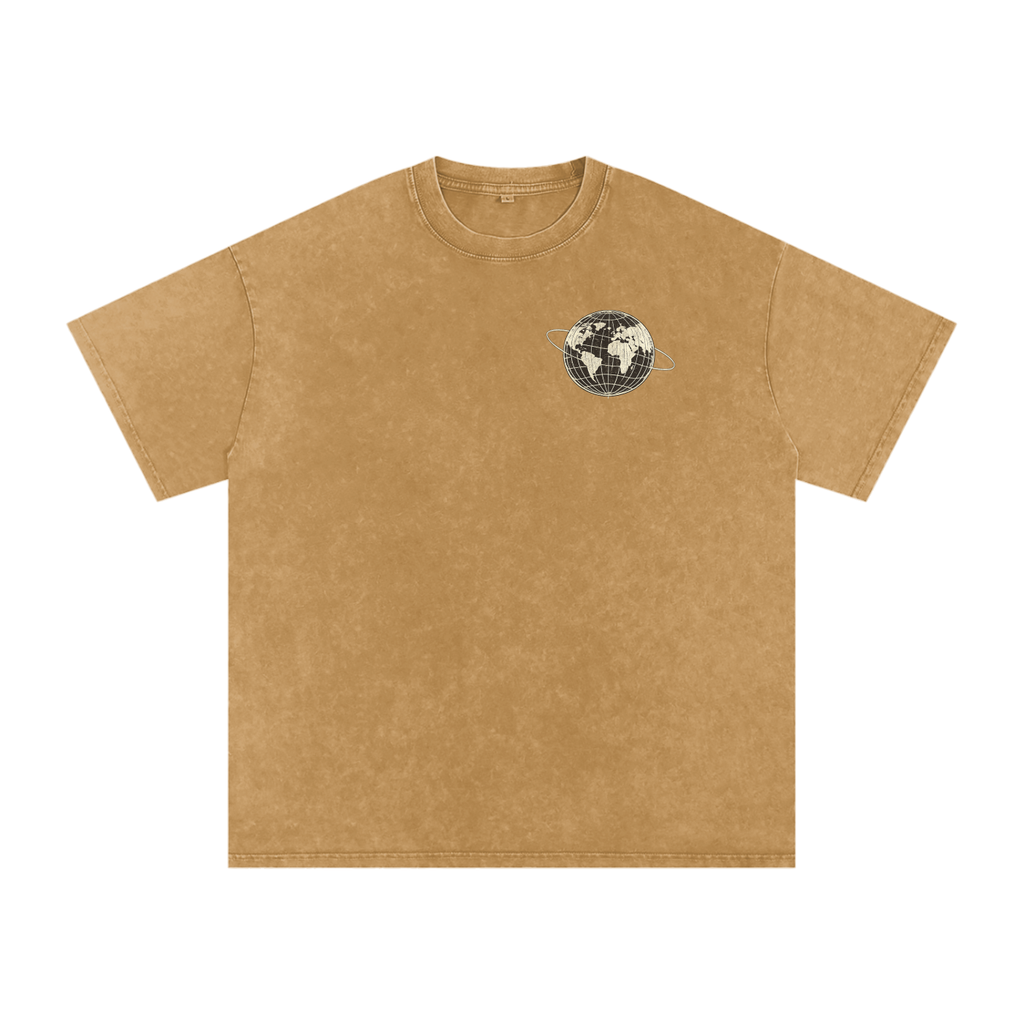 Snow Washed Oversized Cotton T-Shirt