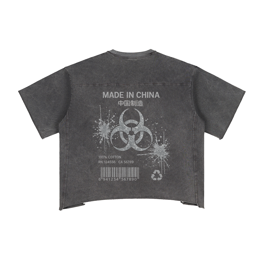Raw Edge Snow Washed Boxy T-Shirt