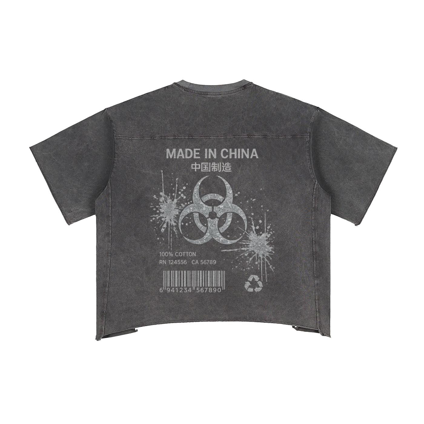 Raw Edge Snow Washed Boxy T-Shirt