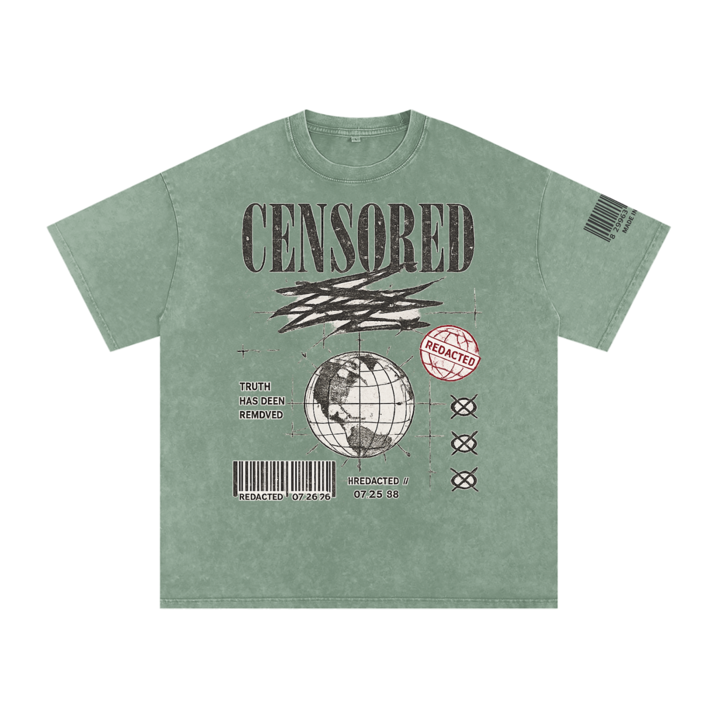 Snow Washed Oversized Cotton T-Shirt