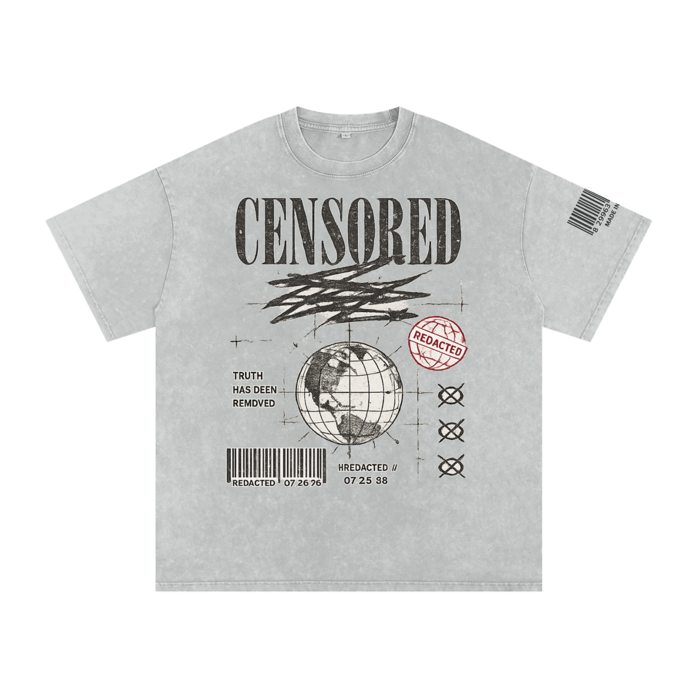 Snow Washed Oversized Cotton T-Shirt