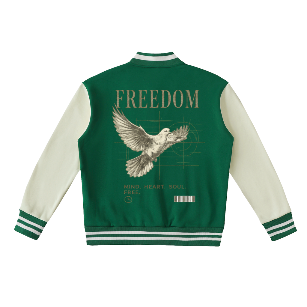 Two-Tone Fleeced Varsity Jacket