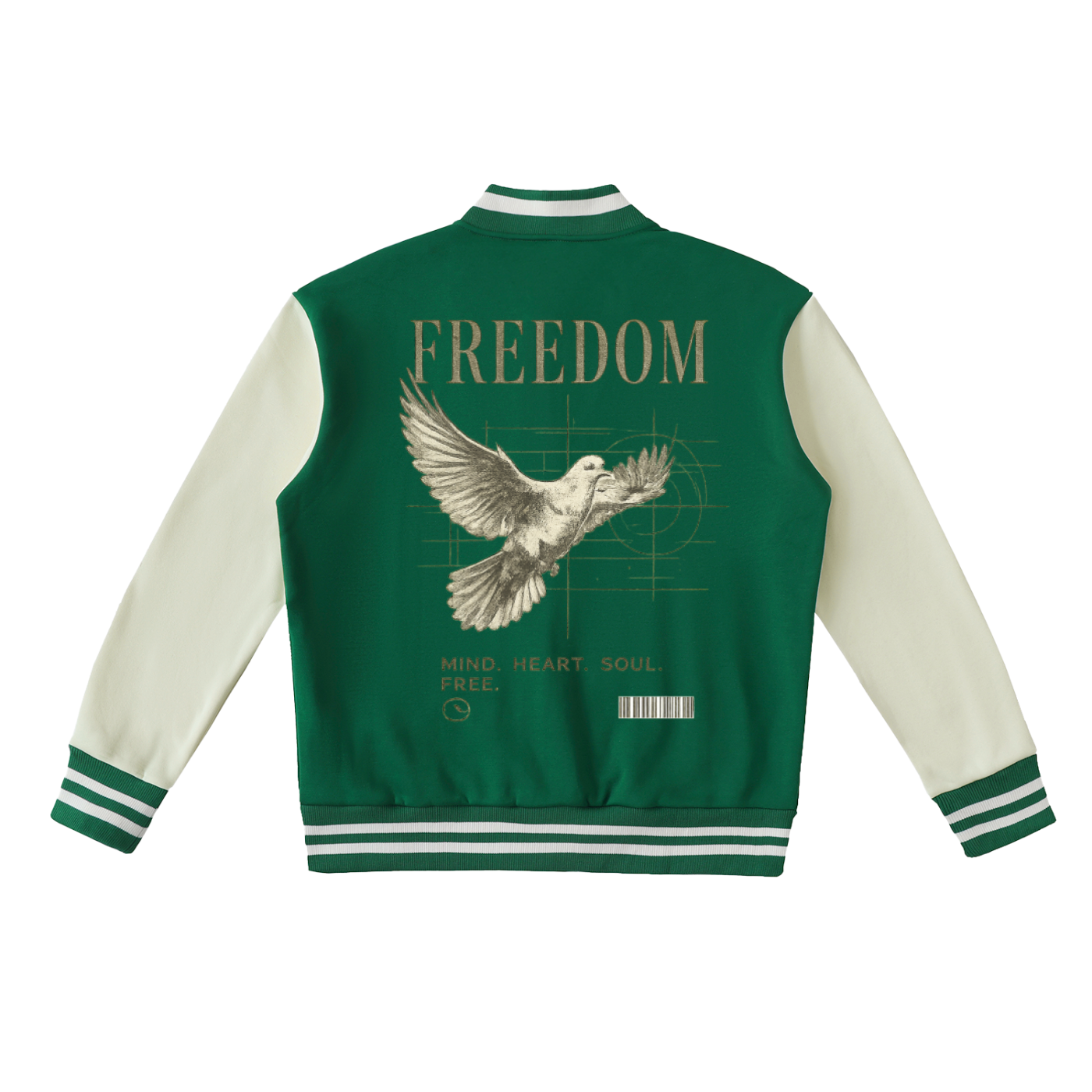 Two-Tone Fleeced Varsity Jacket