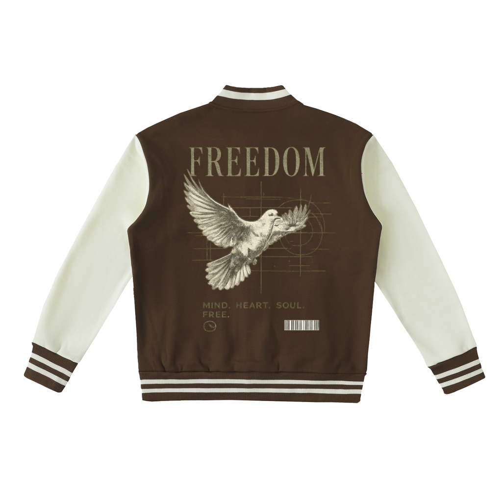 Two-Tone Fleeced Varsity Jacket