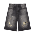 Men’s Vintage Wash Wide Leg Denim Shorts