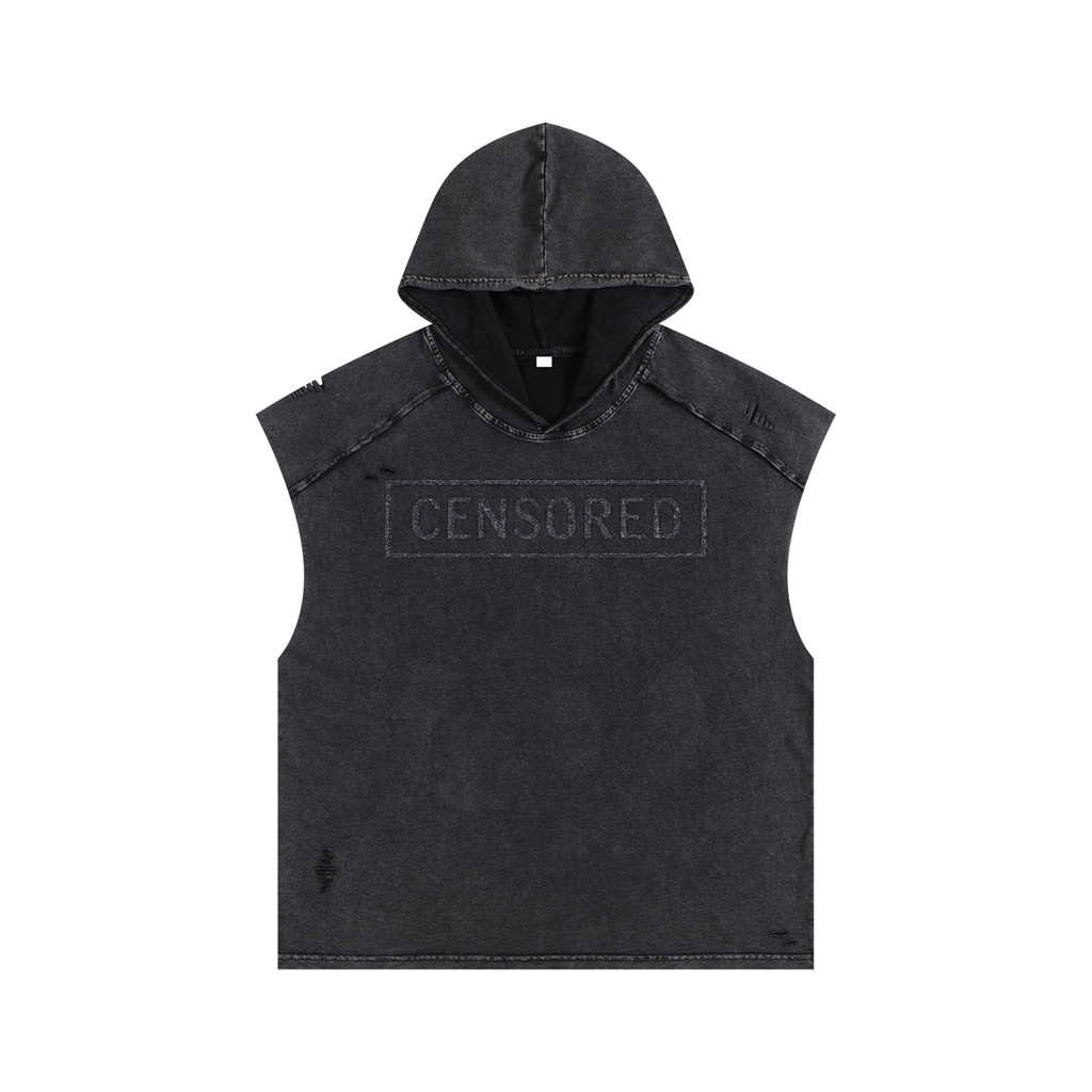 Snow Washed Boxy Hooded Tank Top
