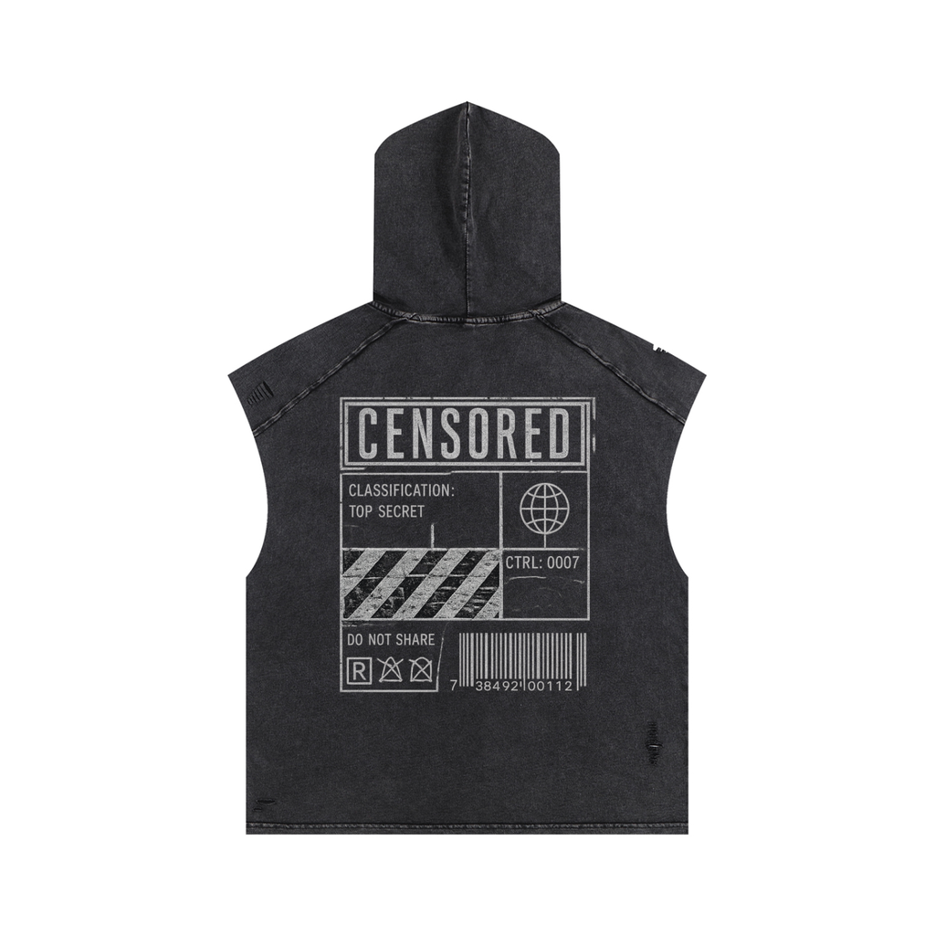 Snow Washed Boxy Hooded Tank Top