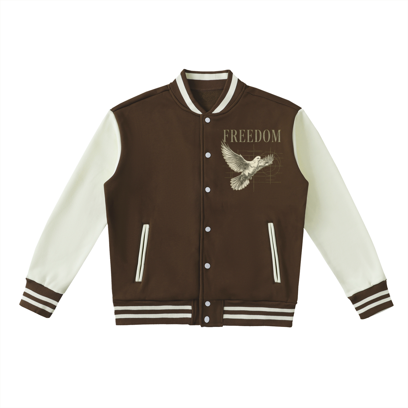 Two-Tone Fleeced Varsity Jacket