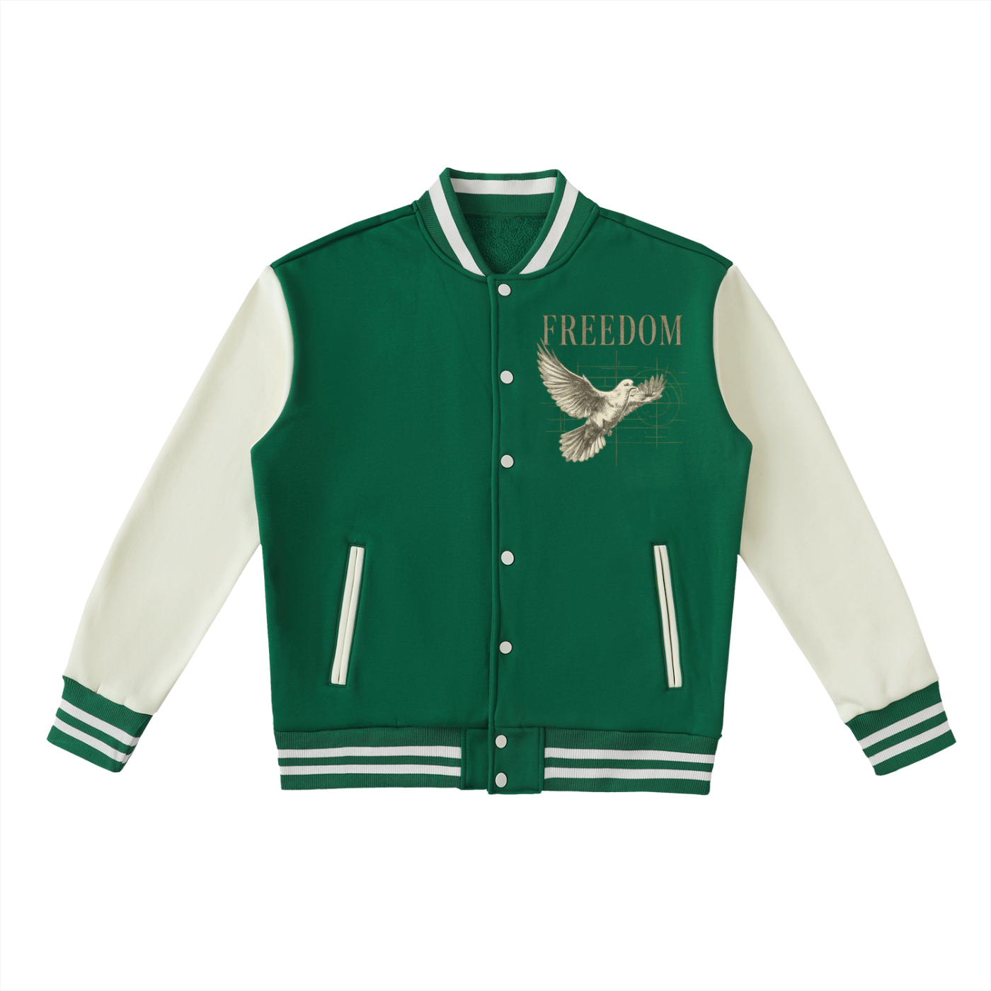 Two-Tone Fleeced Varsity Jacket