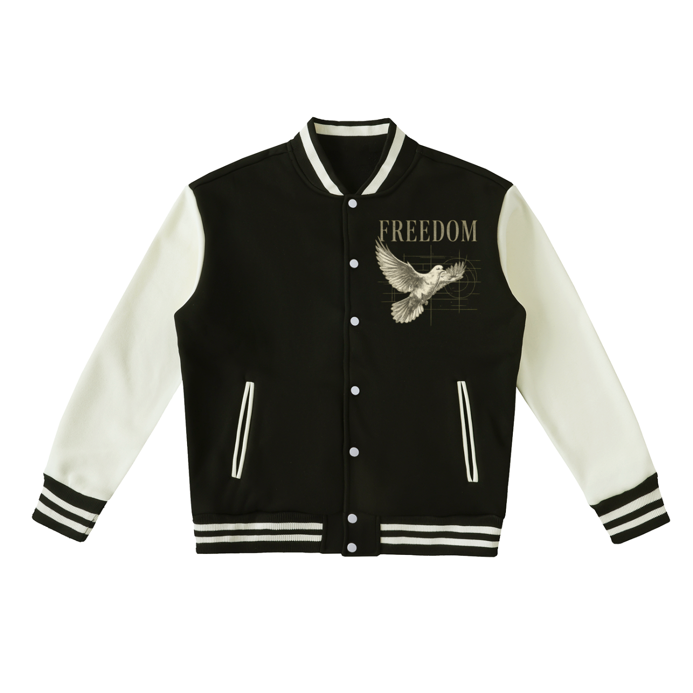 Two-Tone Fleeced Varsity Jacket