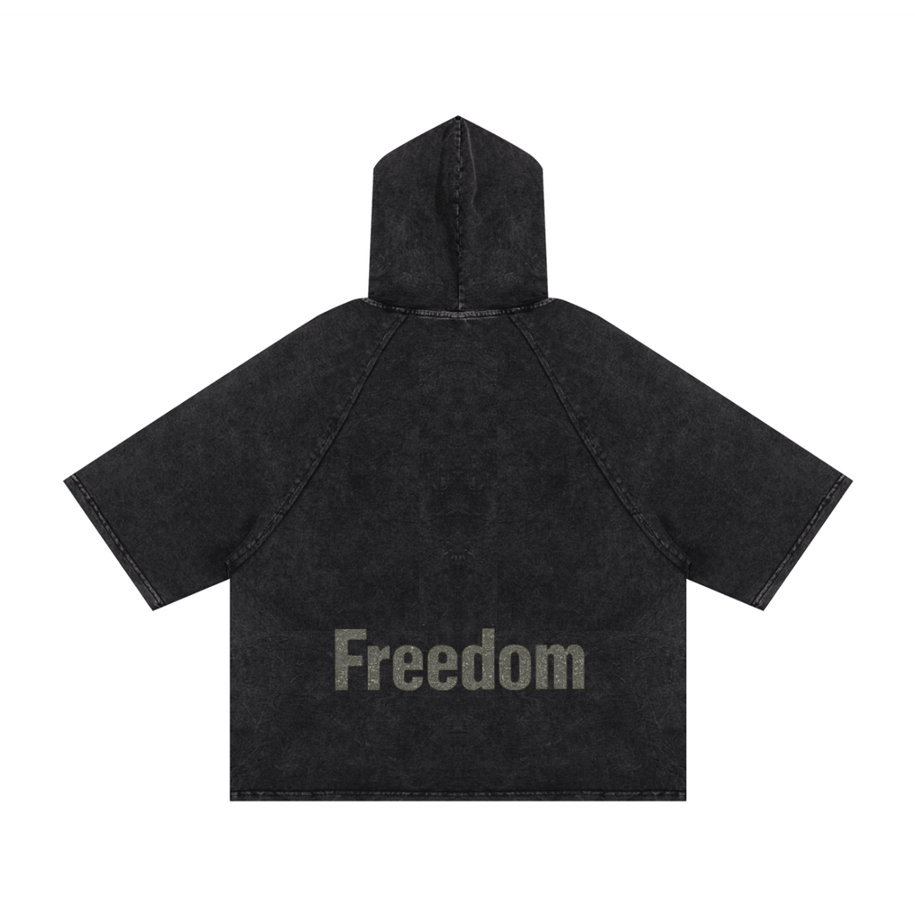 Snow Washed Hooded Boxy T-Shirt