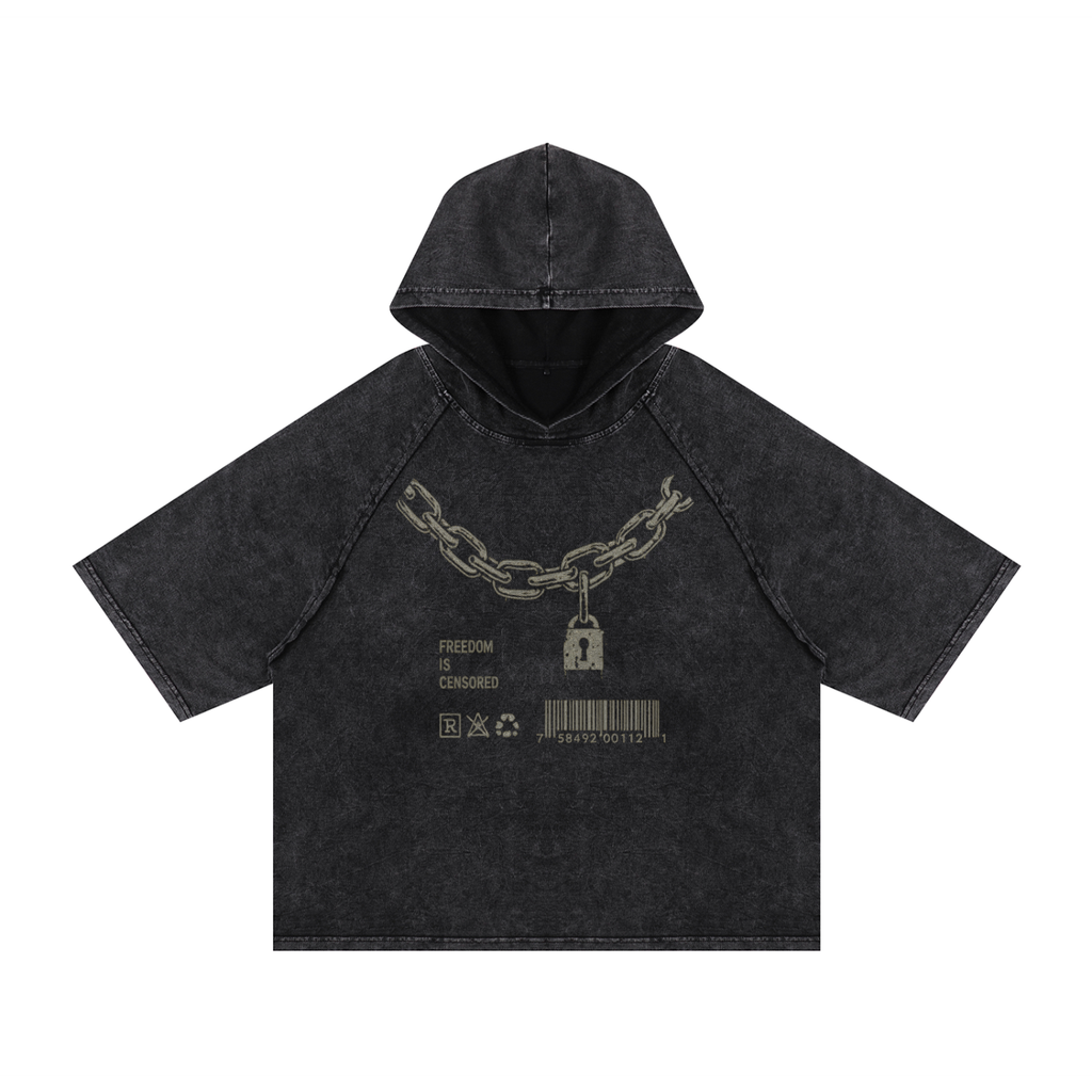 Snow Washed Hooded Boxy T-Shirt