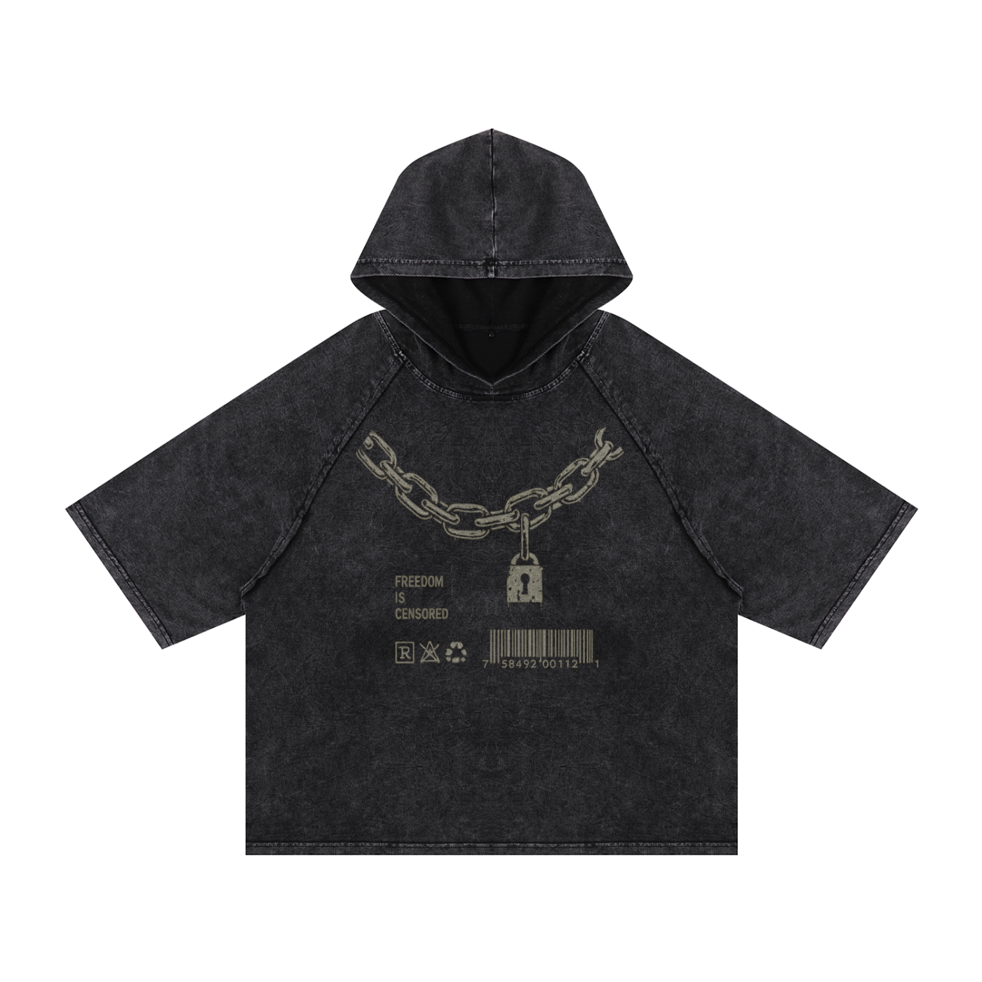 Snow Washed Hooded Boxy T-Shirt